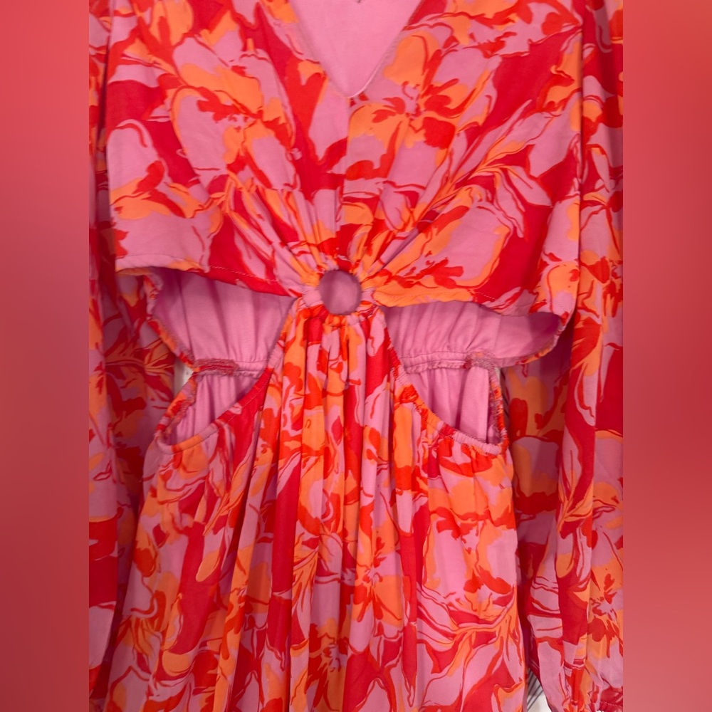 Jessica Simpson Pink and Orange Ruffled Tiered Sundress - Picture 4 of 7